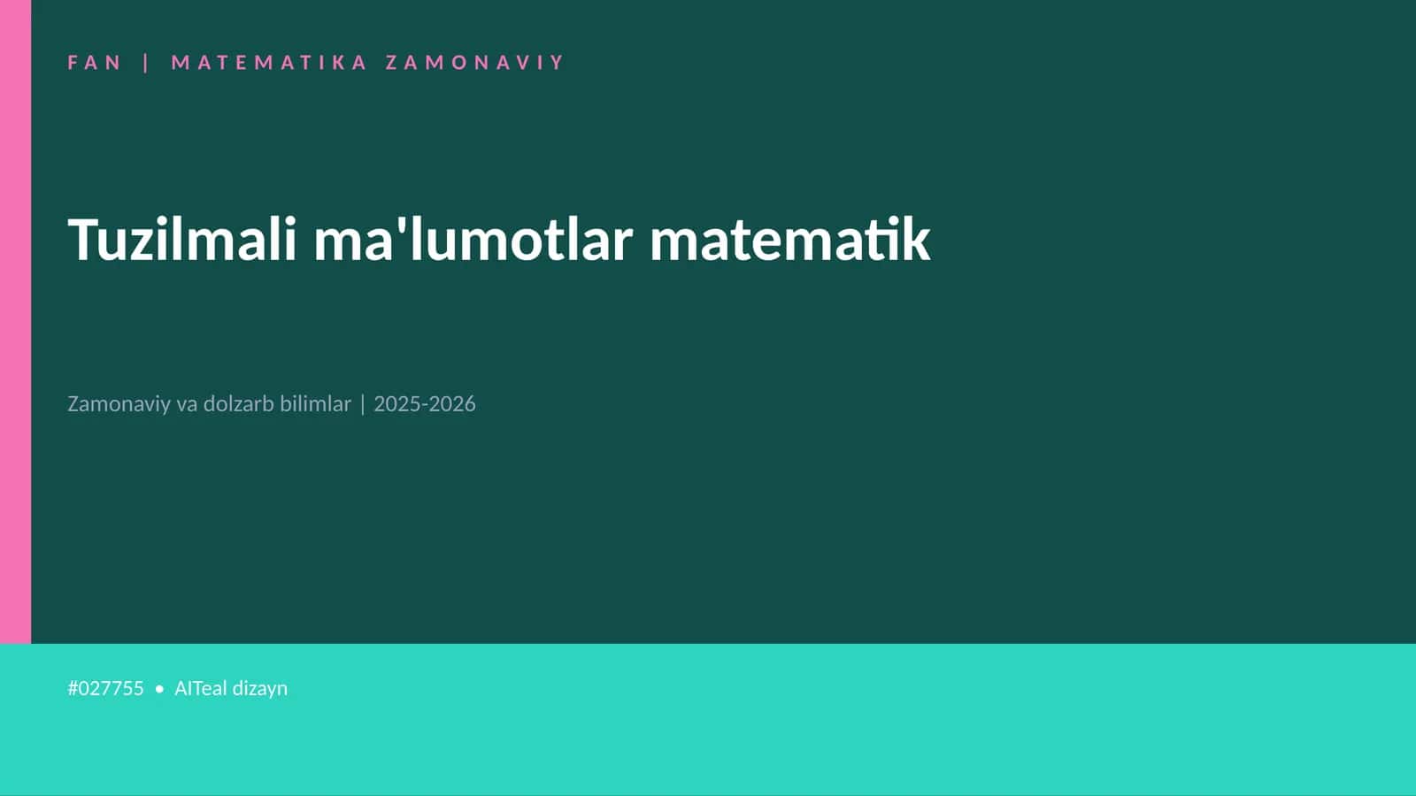 MATEMATIKA ZAMONAVIY