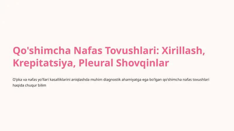 Qo'shimcha Nafas Tovushlari