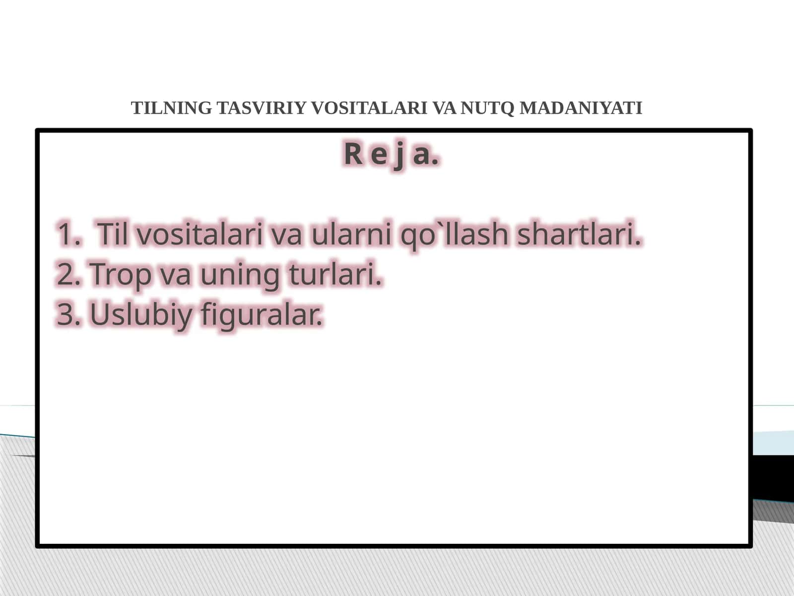 TILNING TASVIRIY VOSITALARI VA NUTQ MADANIYATI