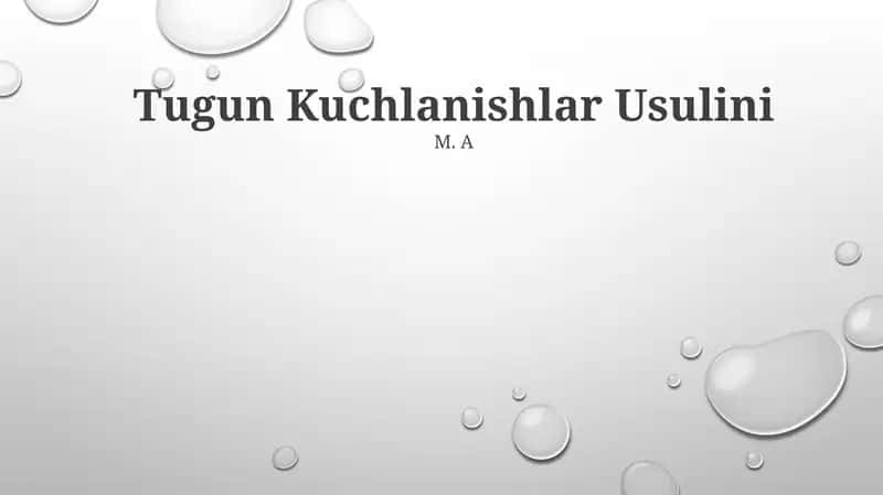 Tugun Kuchlanishlar Usulini