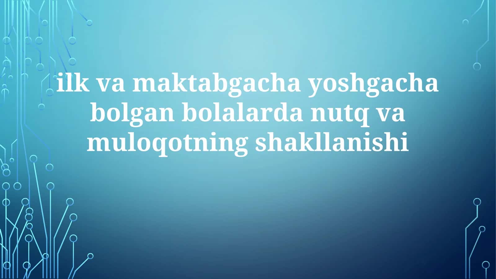 Nutq va kommunikatsiya