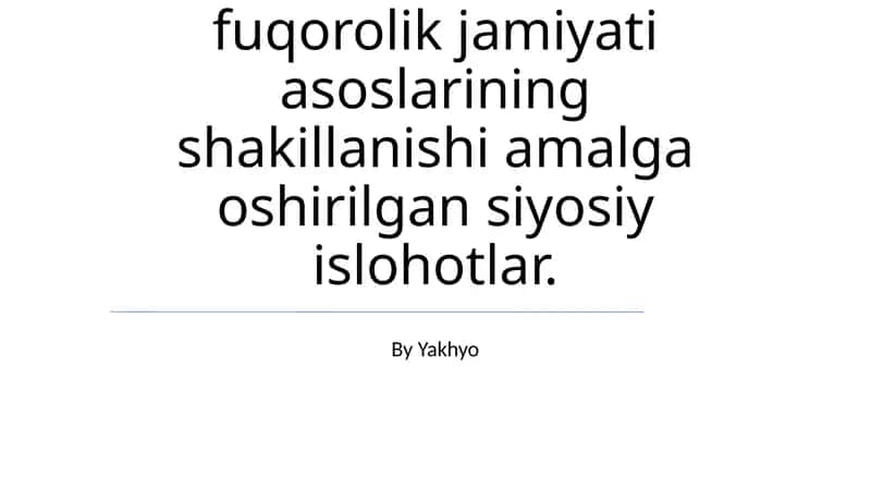 O'zbekistonda demokratik fuqorolik jamiyati