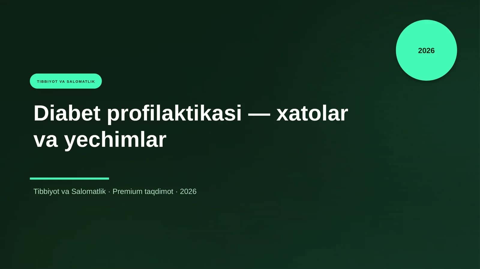 Diabet profilaktikasi — xatolar va yechimlar