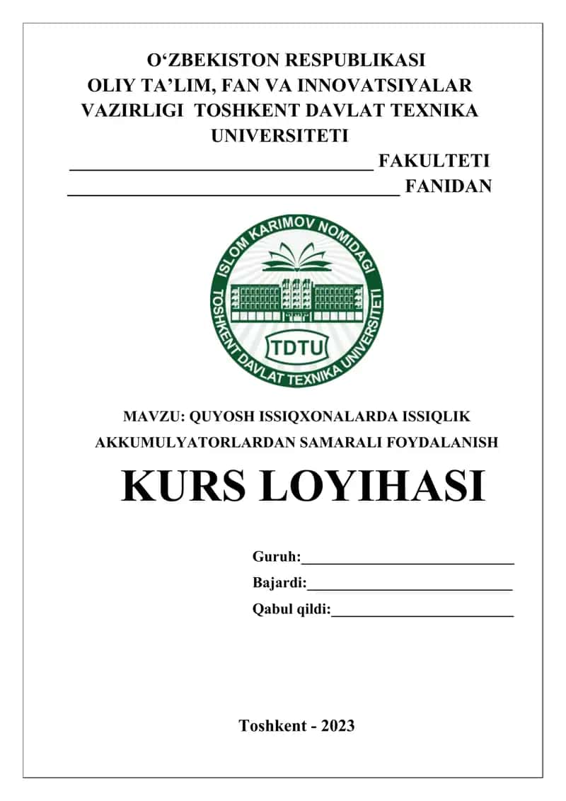 Quyosh issiqxonalarada issiqlik akkumulyatorlardan samarali foydalanish