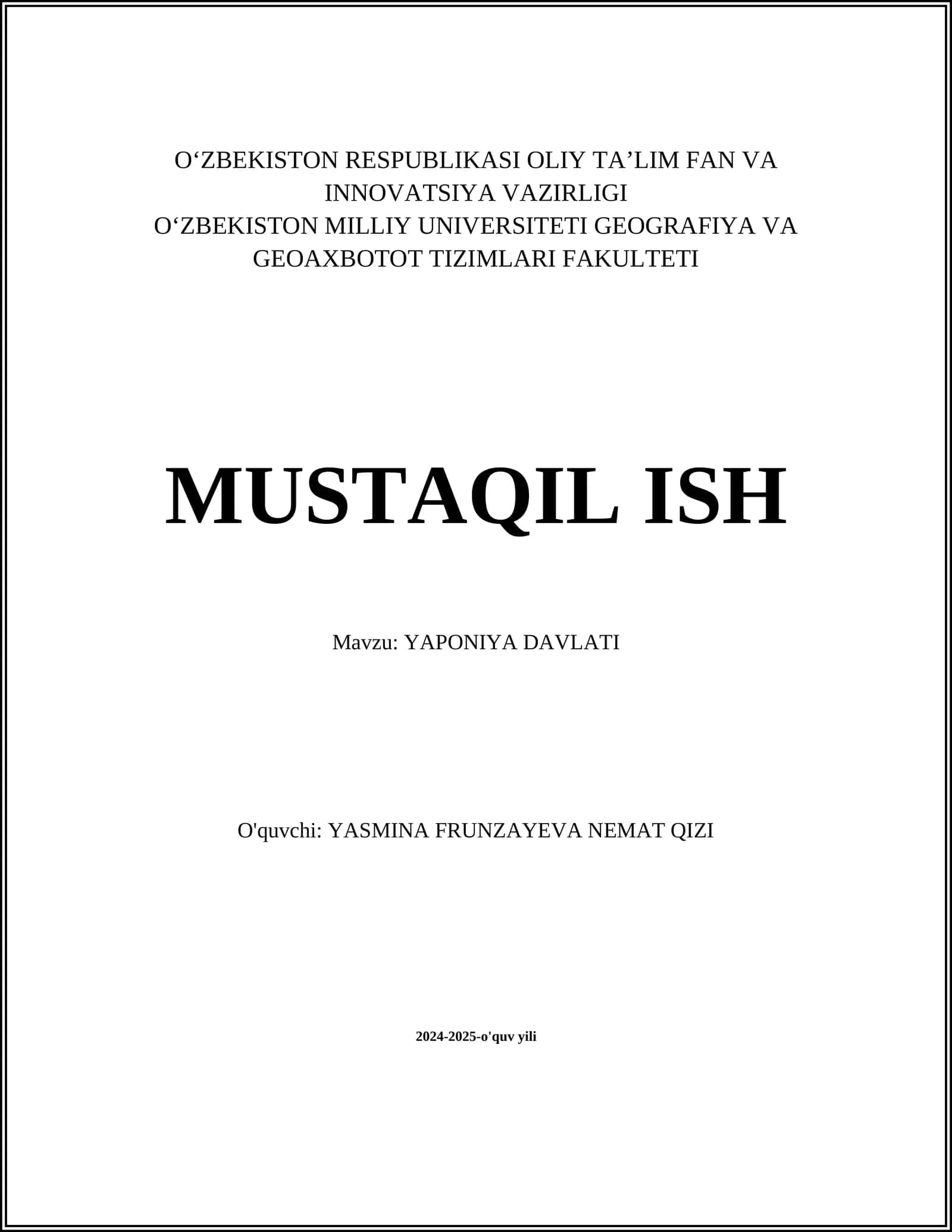 YAPONIYA DAVLATI