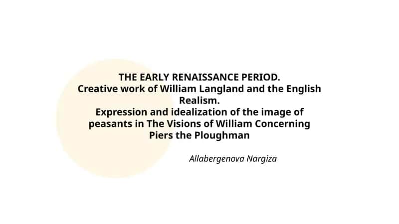 The Visions of William Concerning Piers the Ploughman