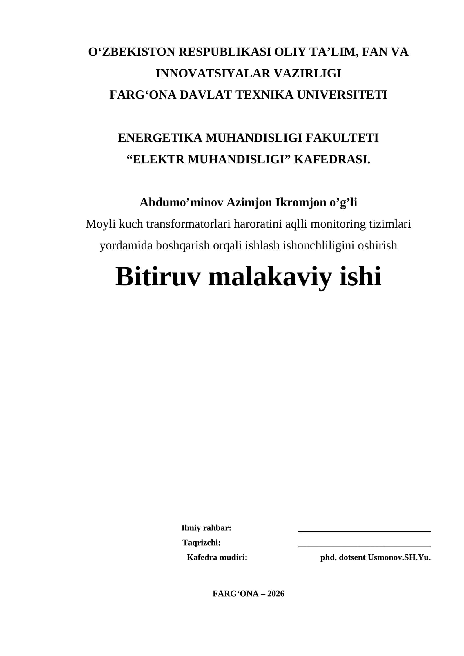 Moyli kuch transformatorlari haroratini aqlli monitoring tizimlari yordamida boshqarish