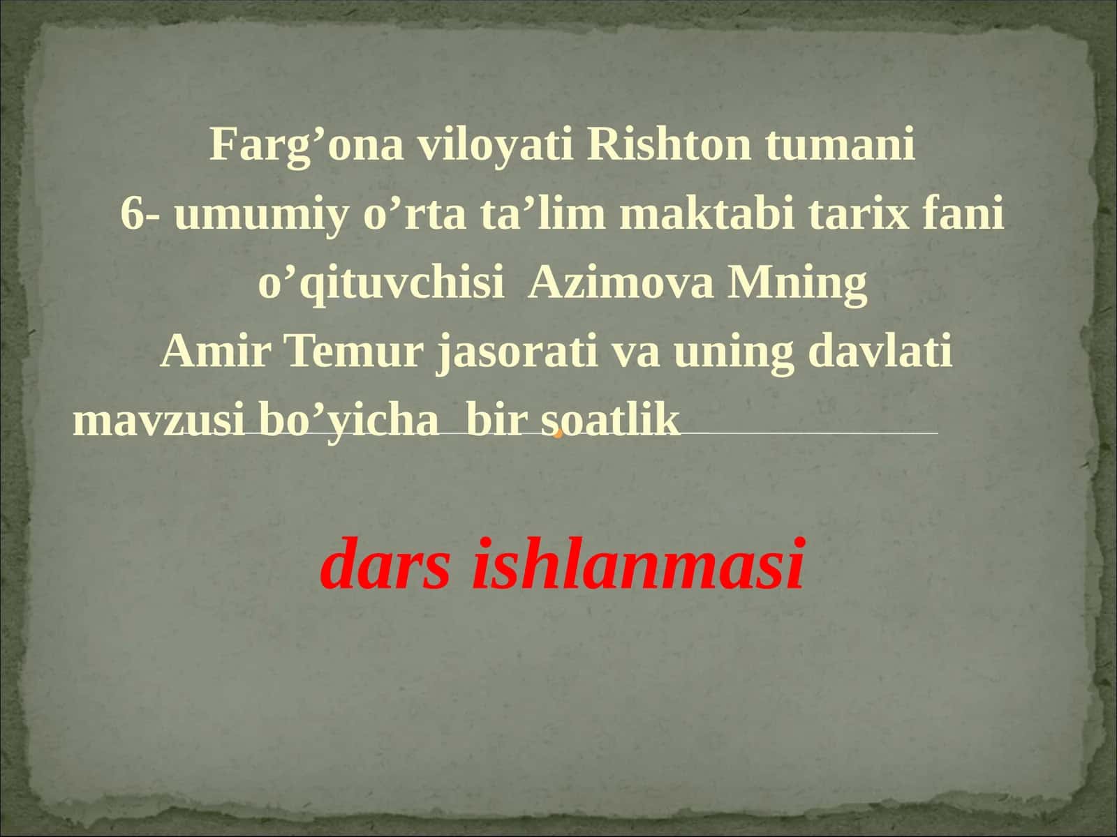 Amir Temur va uning davlati