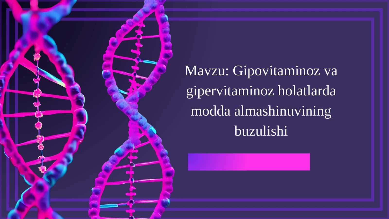 Gipovitaminoz va gipervitaminoz holatlarda modda almashinuvining buzulishi