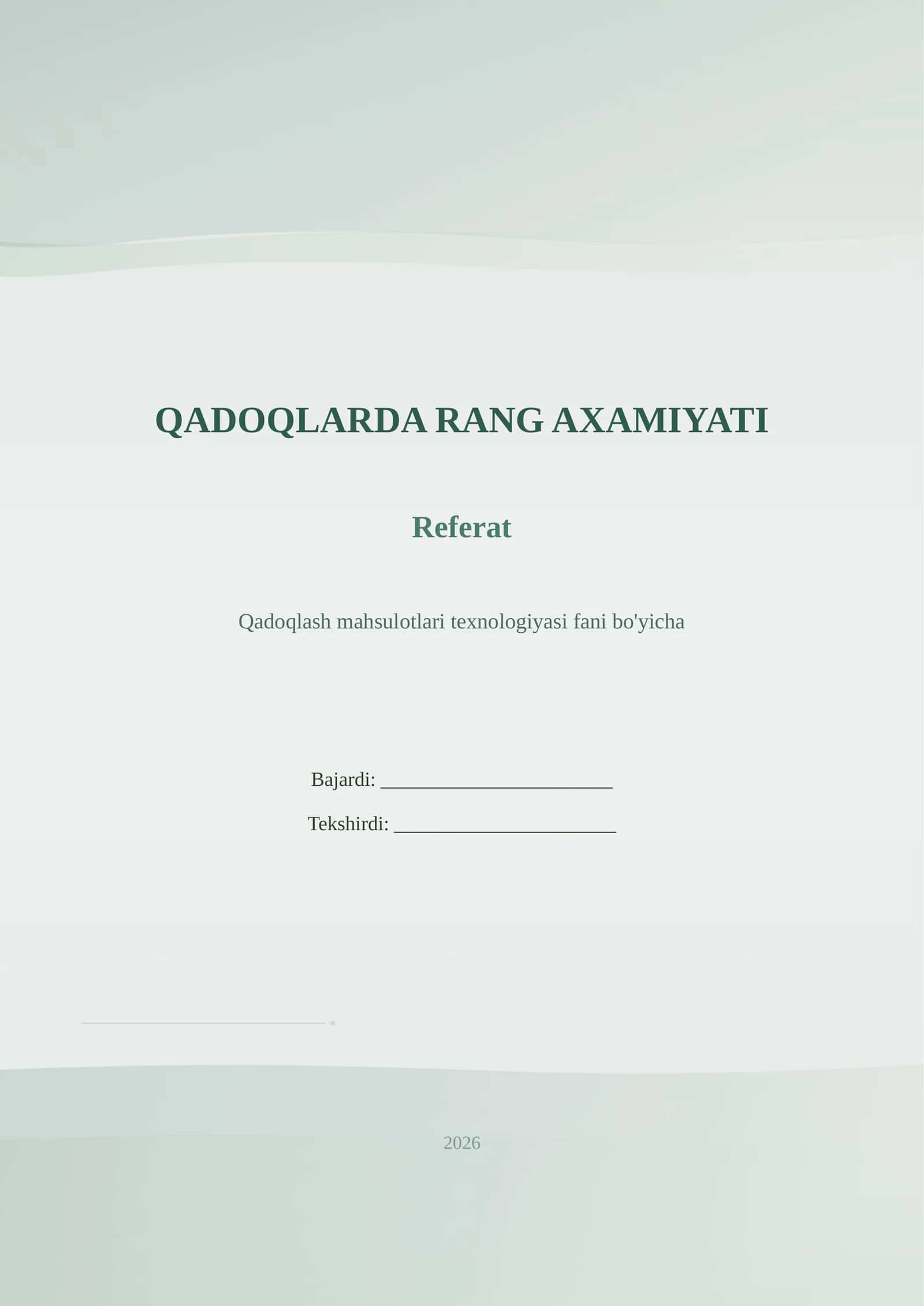QADOQLARDA RANG AXAMIYATI
