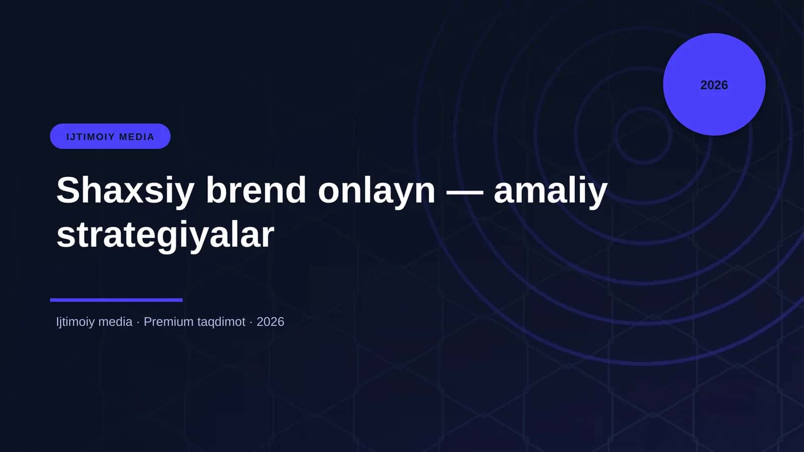 Shaxsiy brend onlayn — amaliy strategiyalar