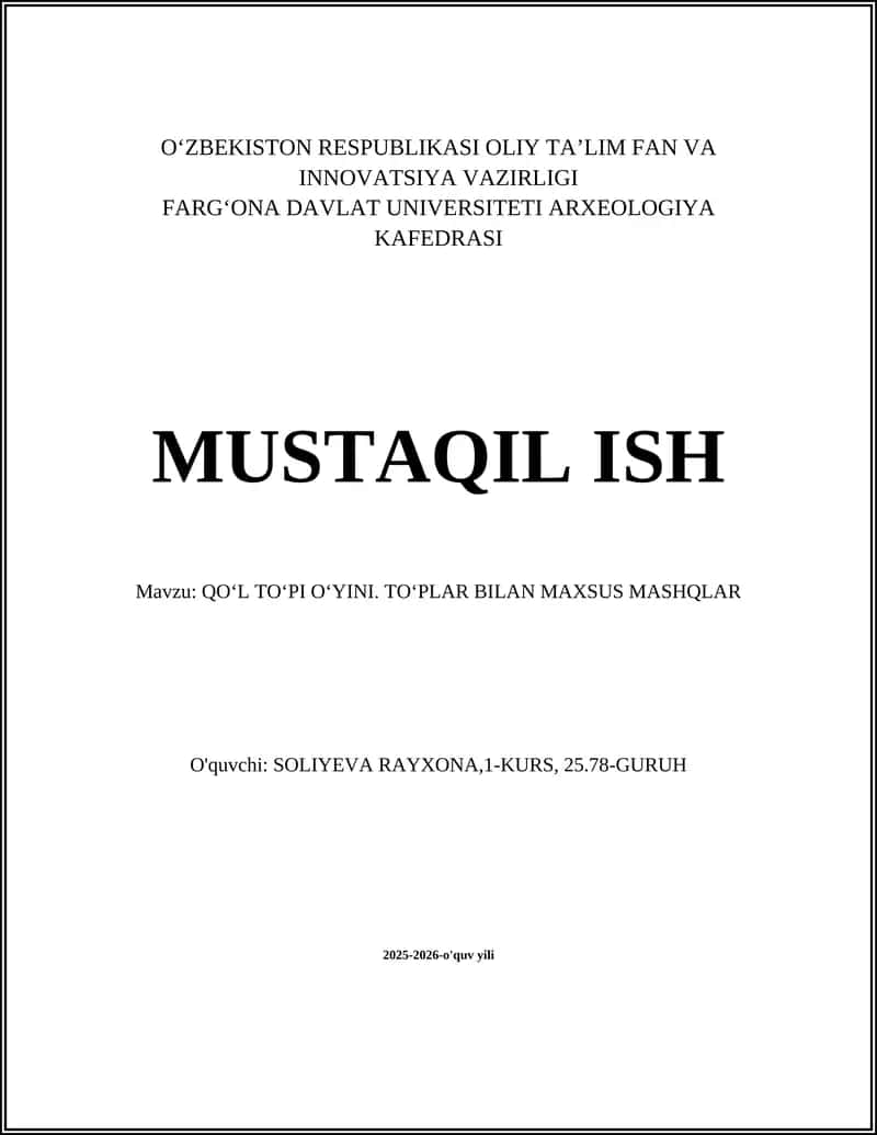 QOʻL TOʻPI OʻYINI