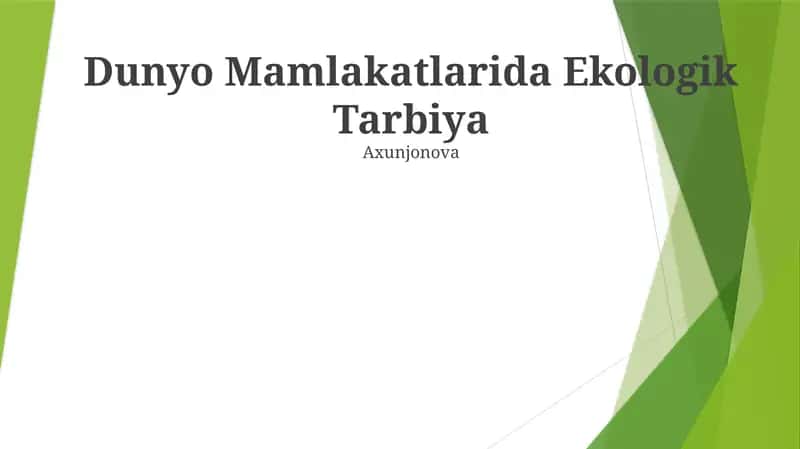 Ekologik Tarbiya