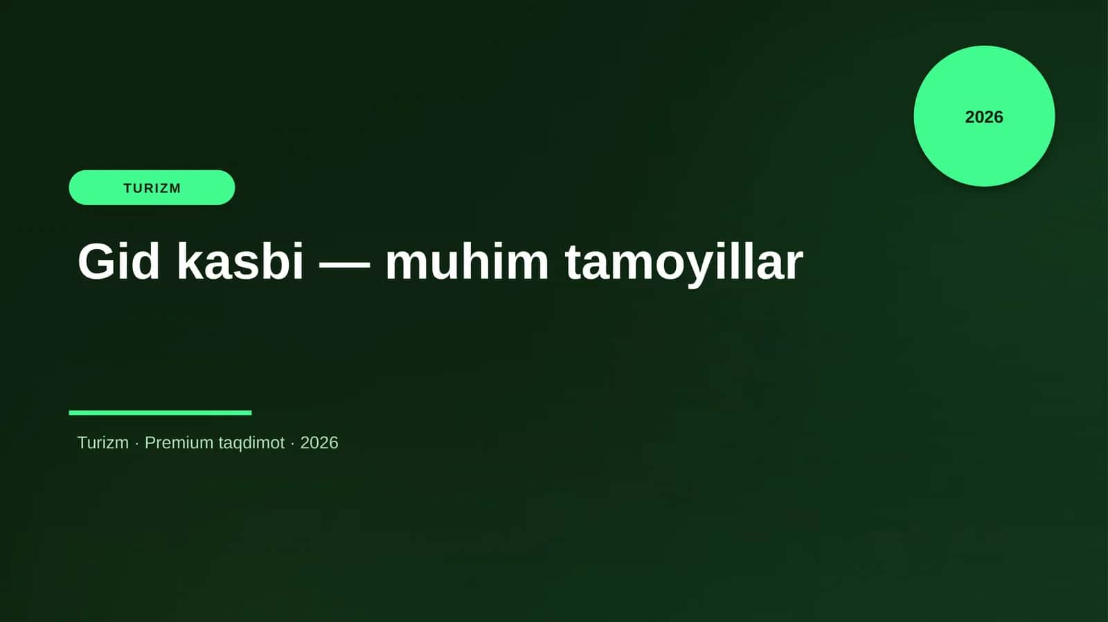 Gid kasbi — muhim tamoyillar