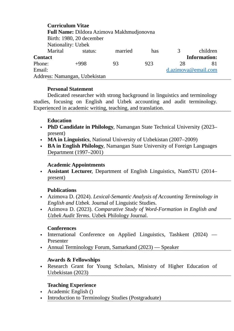 Curriculum Vitae
