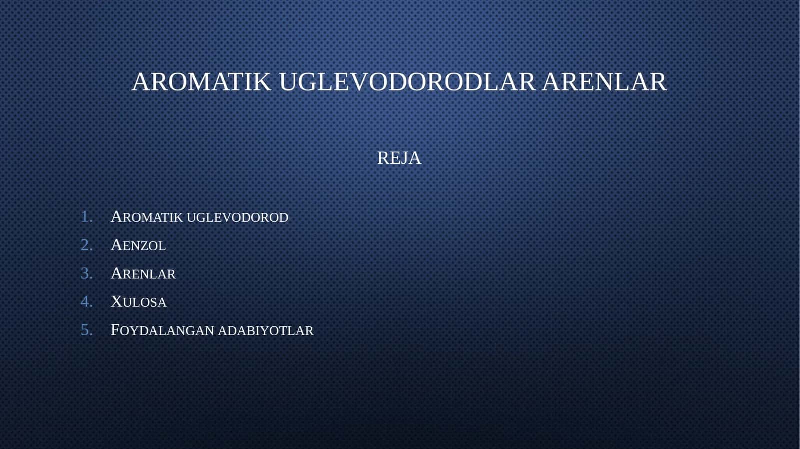 Aromatik uglevodorodlar arenlar