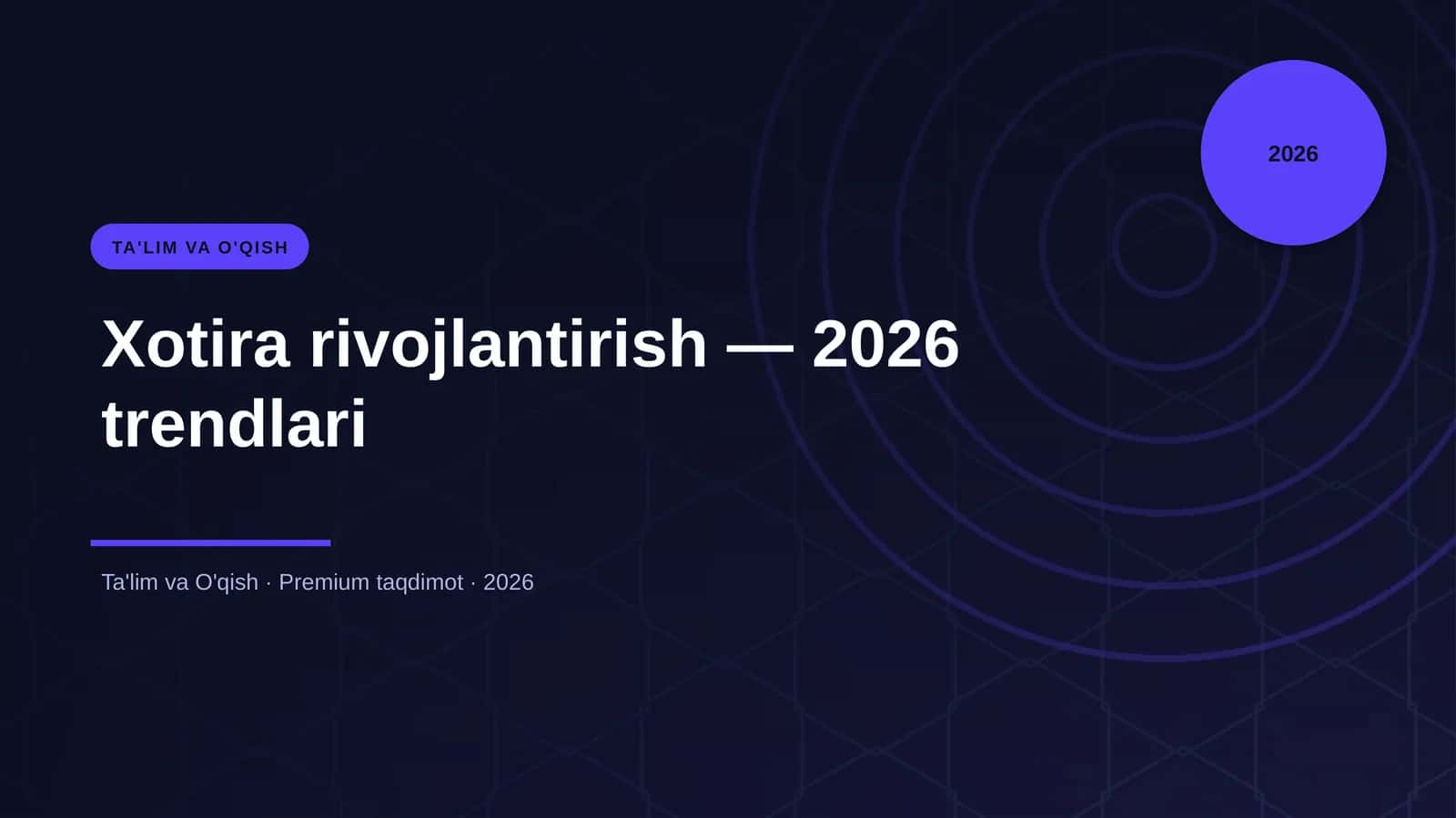 Xotira rivojlantirish — 2026 trendlari