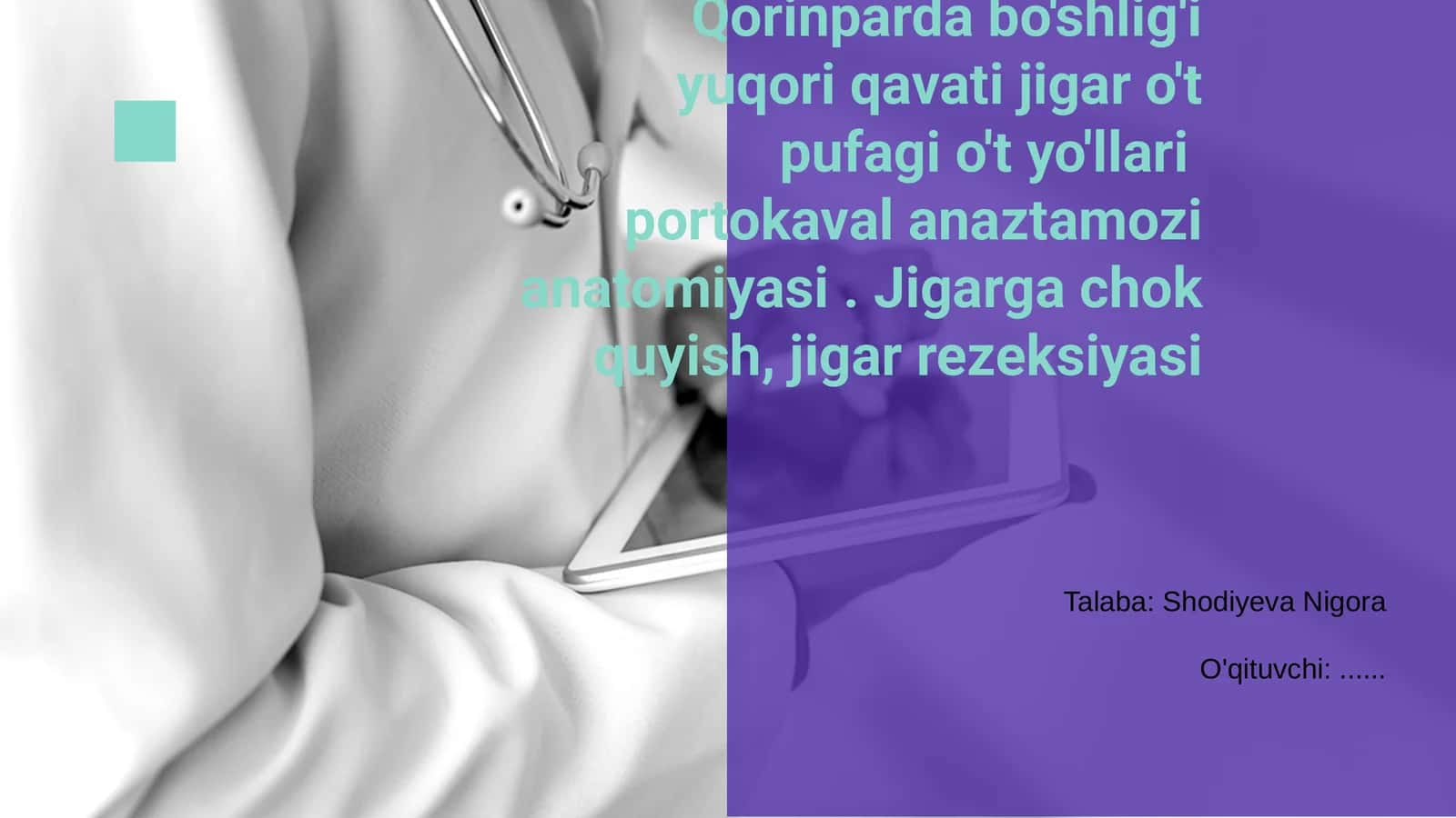 Qorinparda bo'shlig'i yuqori qavati anatomiyasi