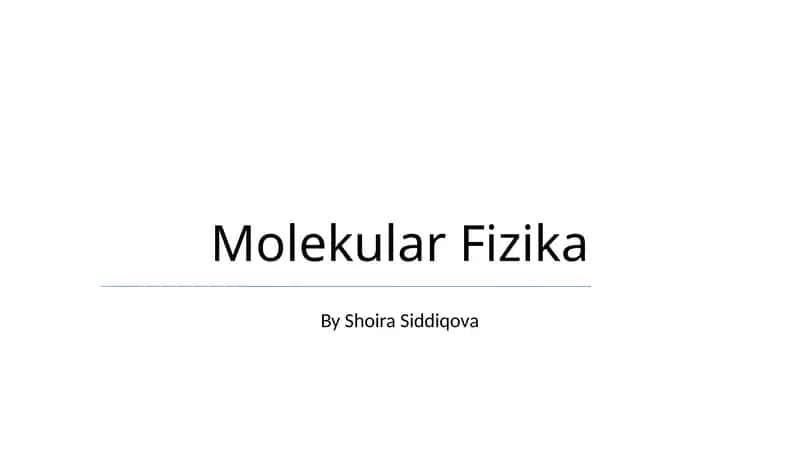 Molekular Fizika