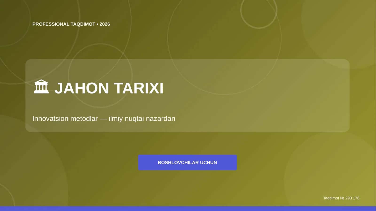 Jahon Tarixi: Innovatsion Metodlar