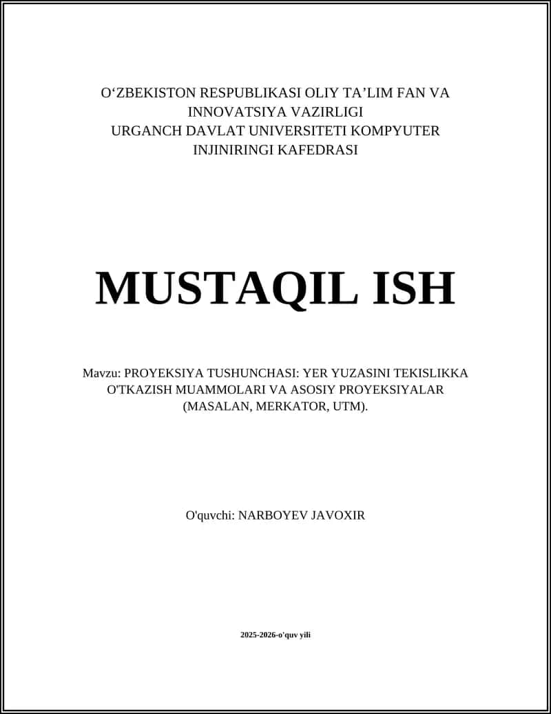 PROYEKSIYA TUSHUNCHASI