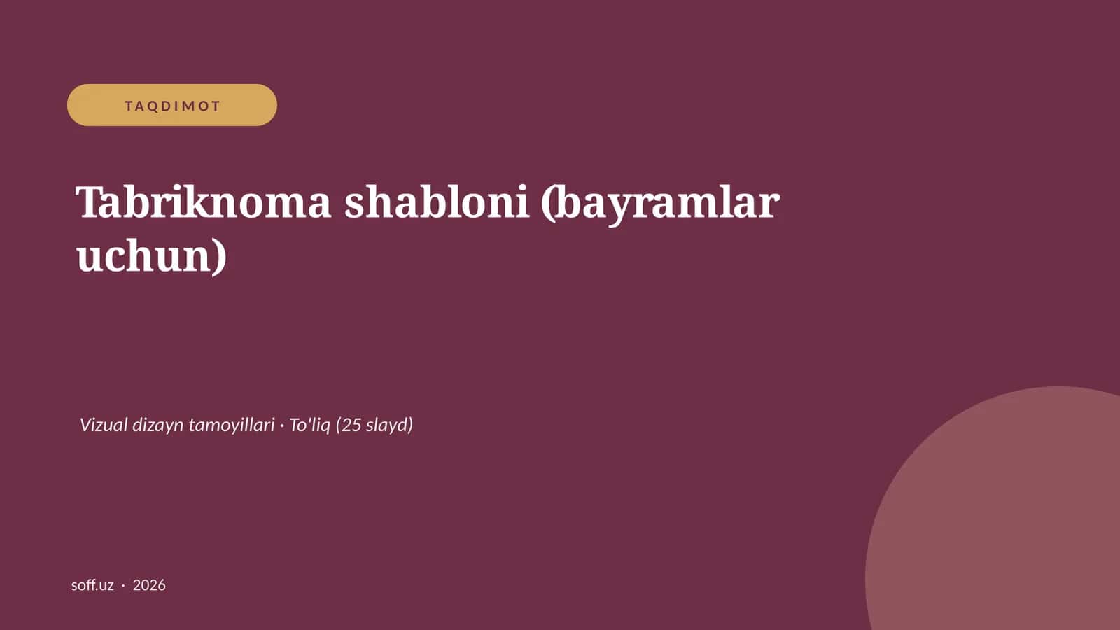 Tabriknoma shabloni (bayramlar uchun)