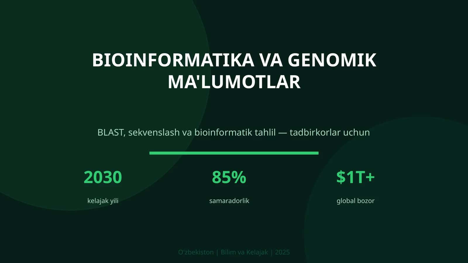 BIOINFORMATIKA VA GENOMIK MA'LUMOTLAR