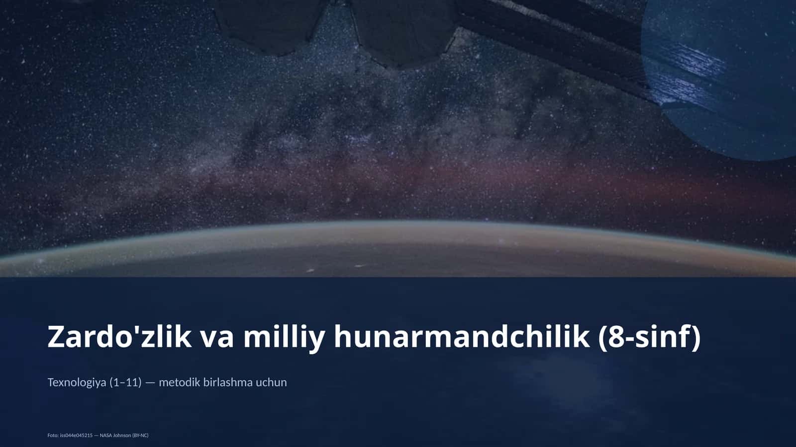 Zardo'zlik va milliy hunarmandchilik (8-sinf)