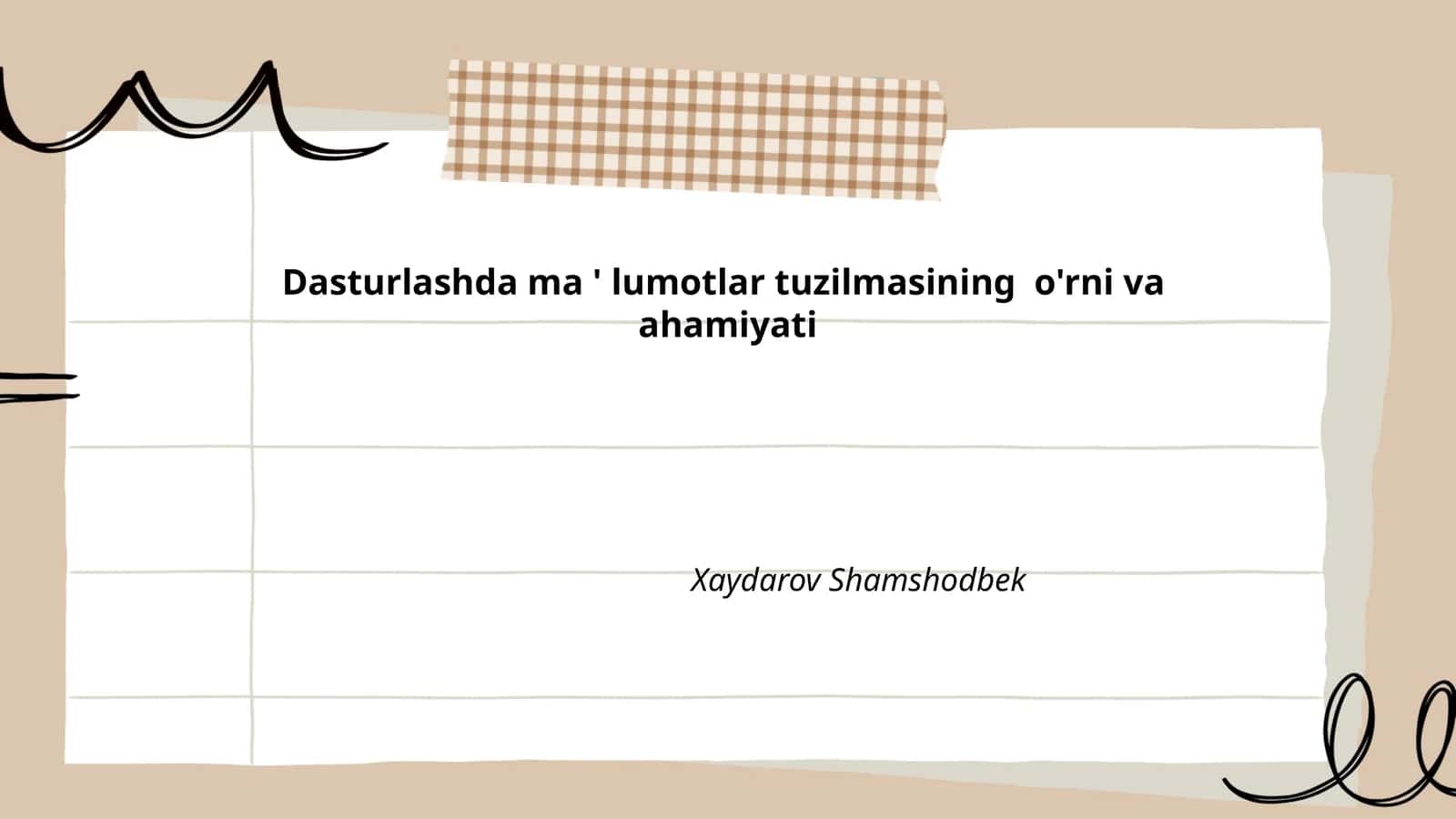 Ma'lumotlar tuzilmasi tushunchasi