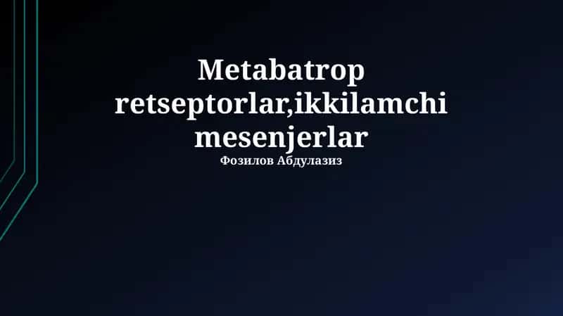 Metabotrop retseptorlar