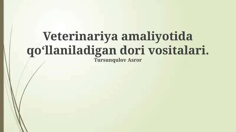 Veterinariya dori vositalari