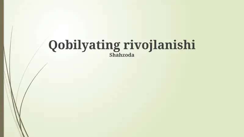 Qobiliyatlarning shakllanishi nazariyasi