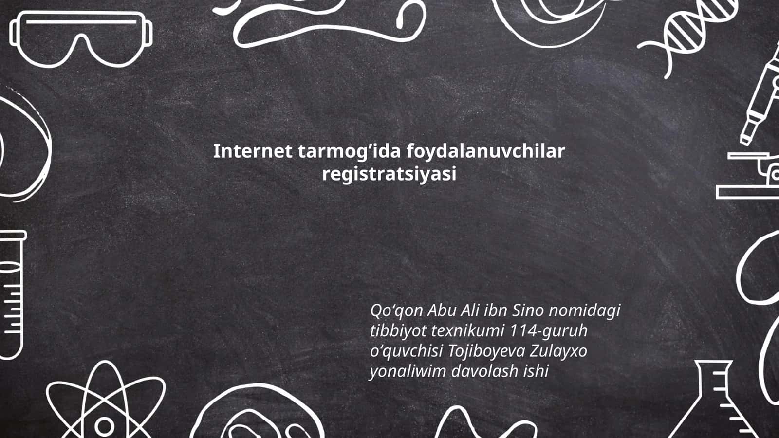 Internet tarmogʼida foydalanuvchilar registratsiyasi