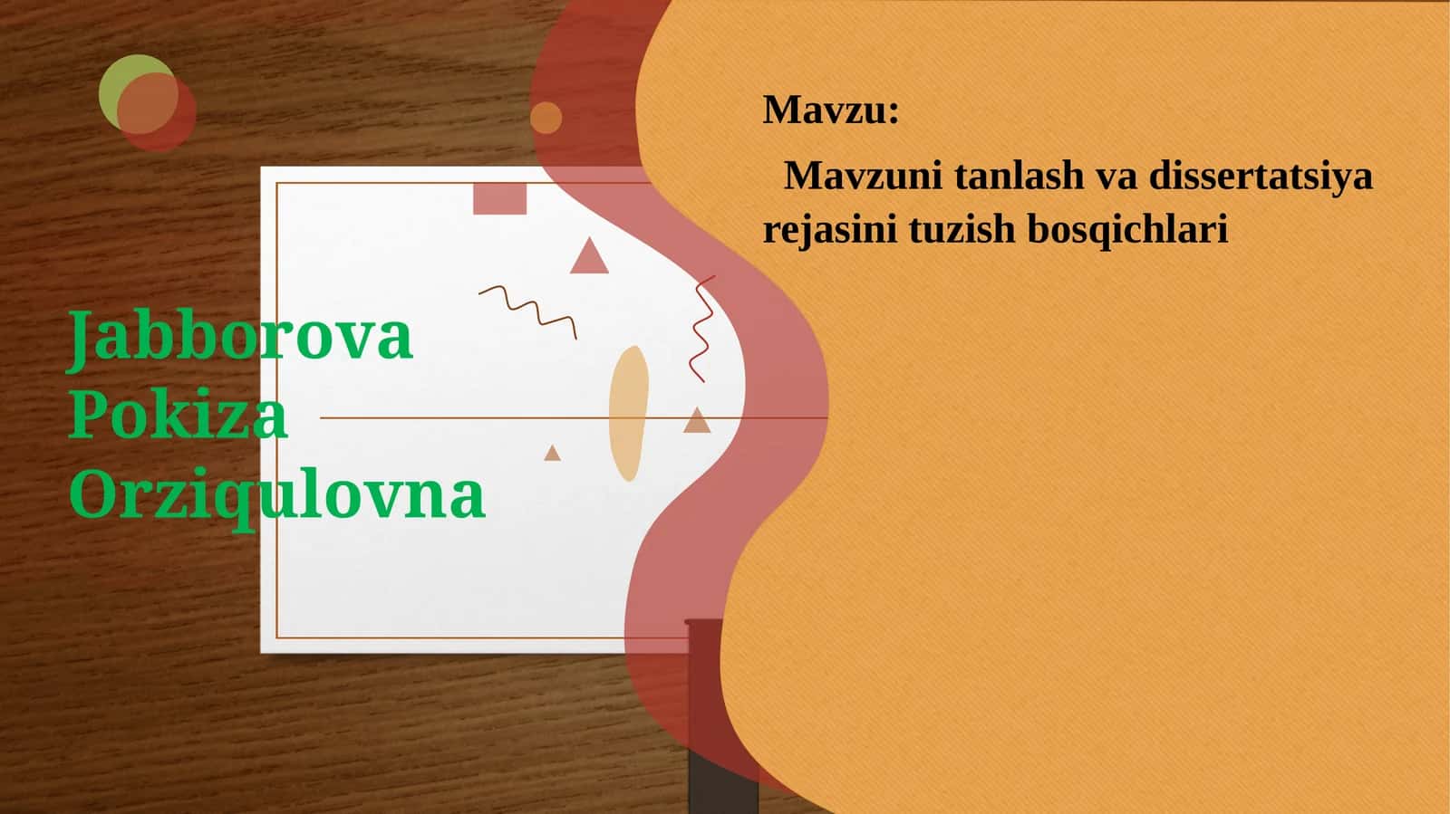 Mavzunitanlashvadissertatsiyarejasinituzishbosqichlari