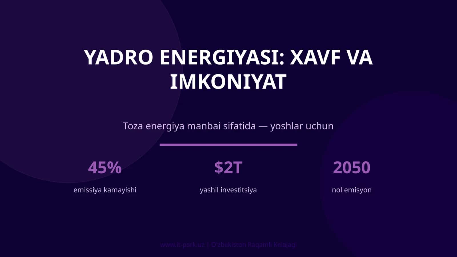 Yadro energiyasi: xavf va imkoniyat