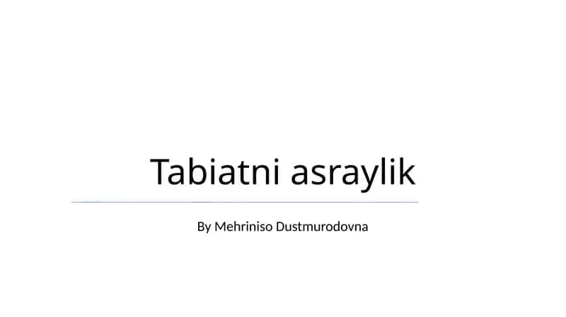 Tabiatni asraylik