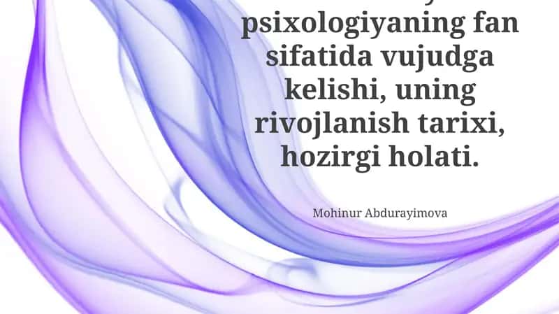 Insonparvarlik Psixologiyasining Paydo boʻlishi