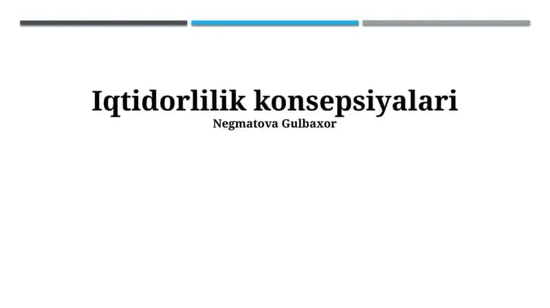 Iqtidorlilik konsepsiyalari