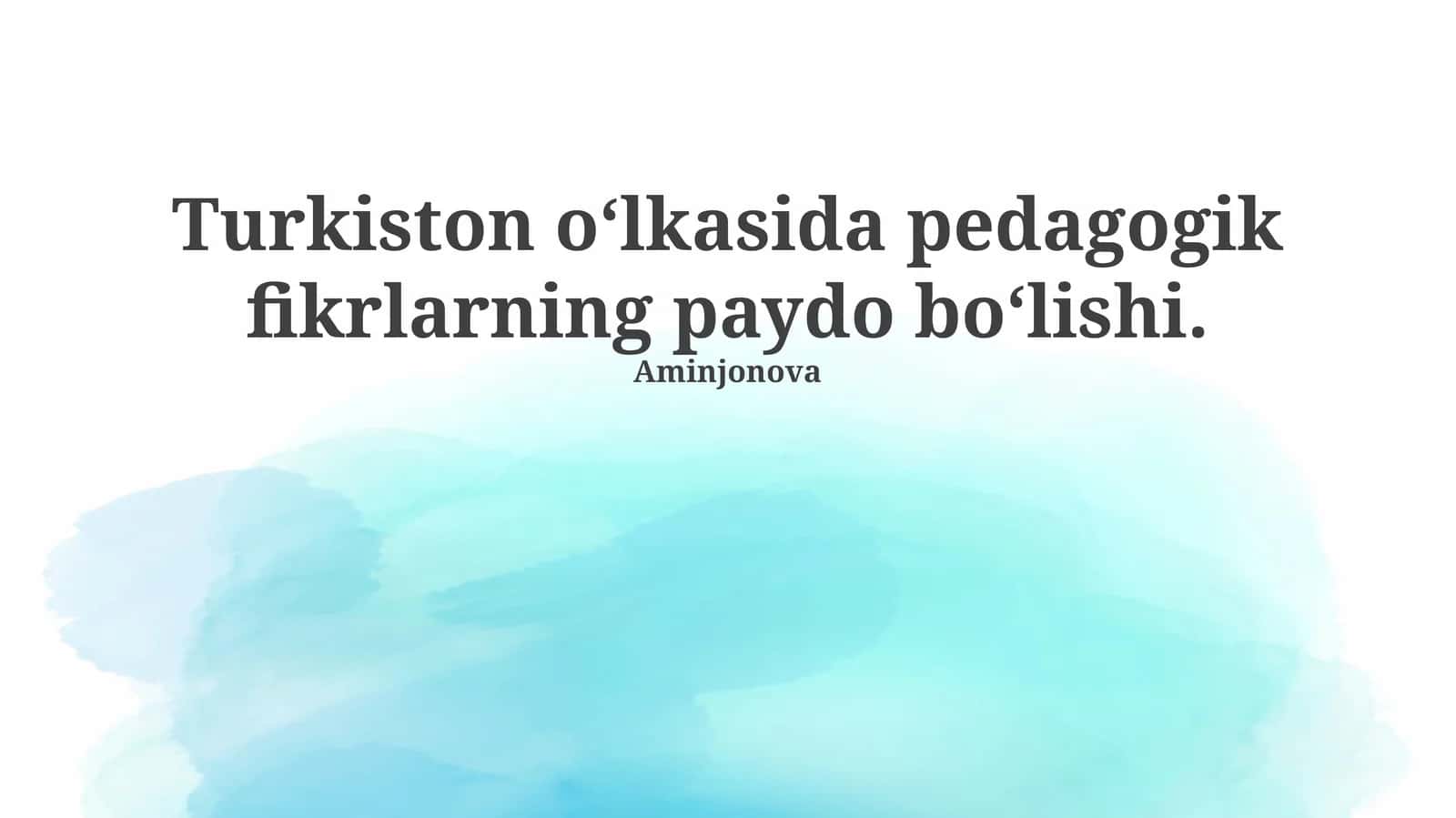 Turkiston Jadidlarining Hisosi