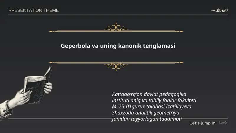 Geperbola va uning kanonik tenglamasi