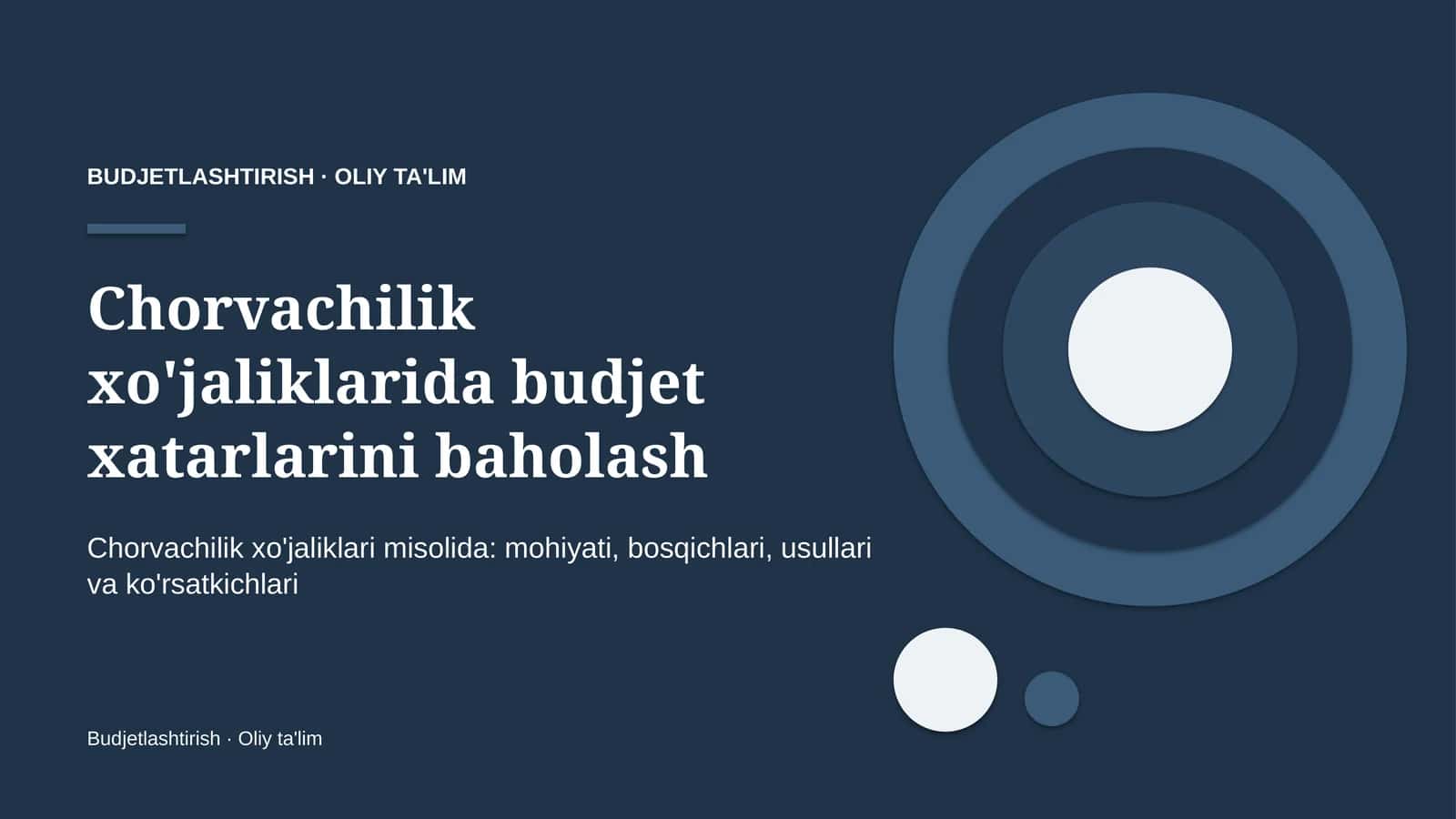 Budjet xatarlarini baholash: mohiyati