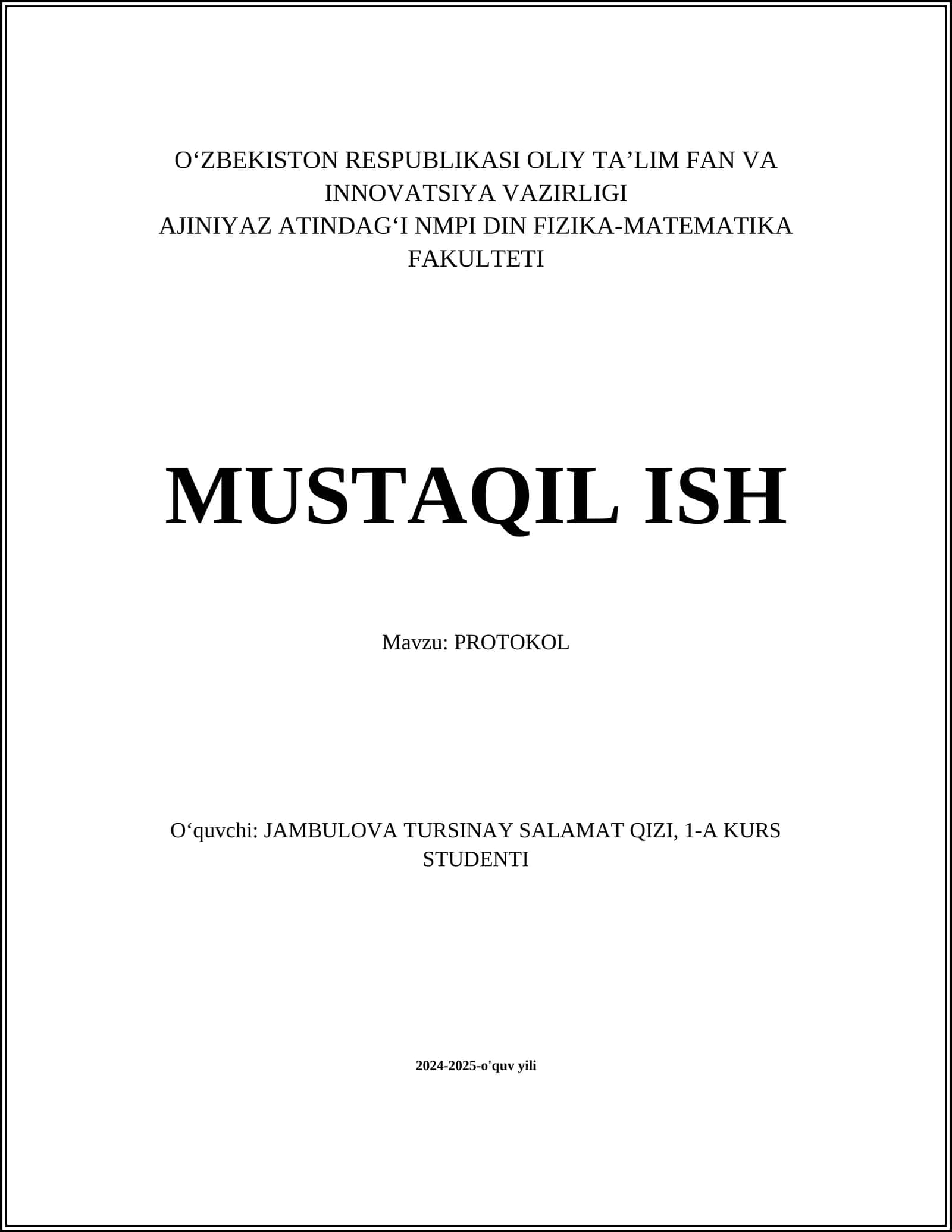 PROTOKOL