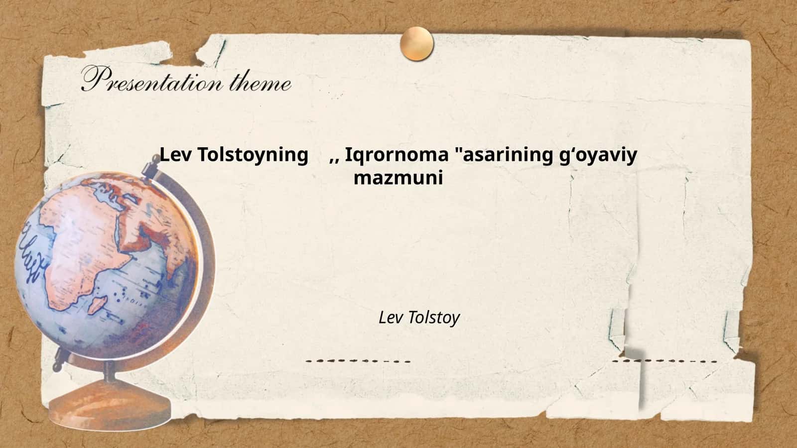 Lev Tolstoyning,, Iqrornoma "asarining gʻoyaviy mazmuni