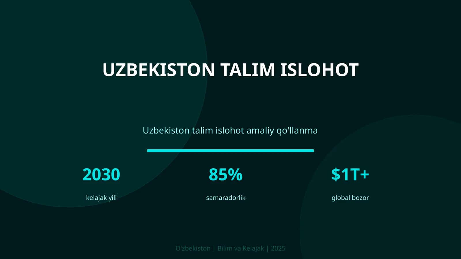 Uzbekiston talim islohot