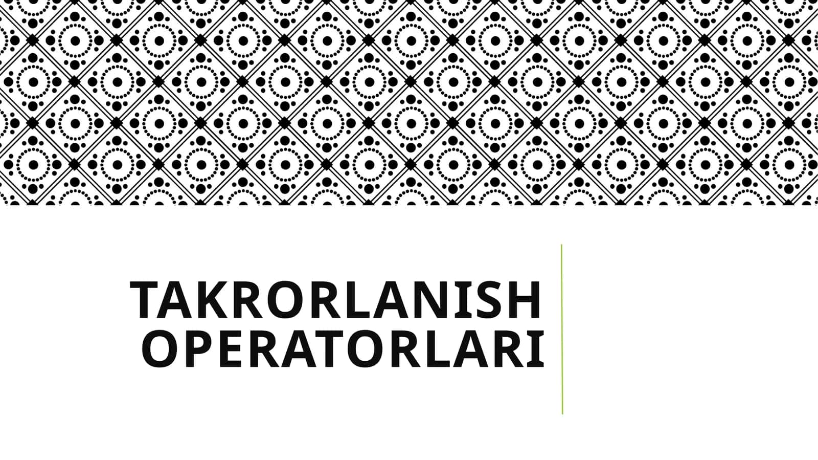 Takrorlanishoperatorlari