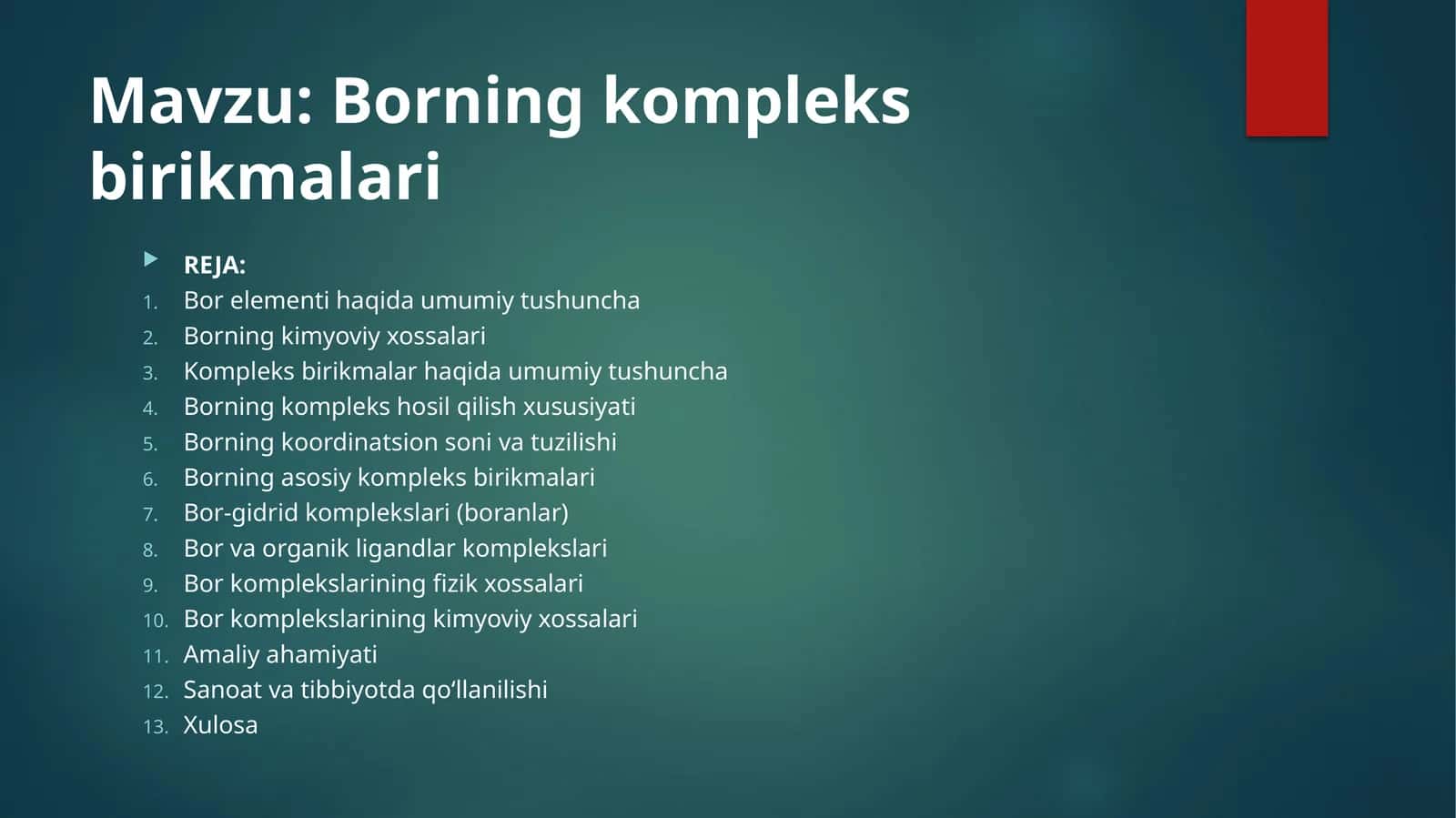 Borning kompleks birikmalari