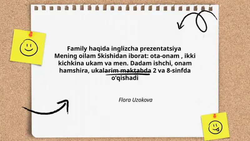 Family haqida inglizcha prezentatsiya