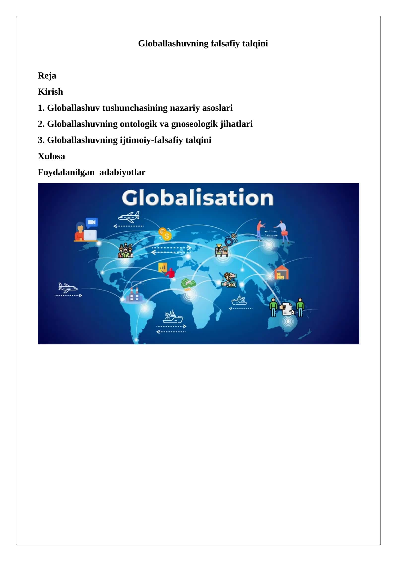 Globallashuvning falsafiy talqini