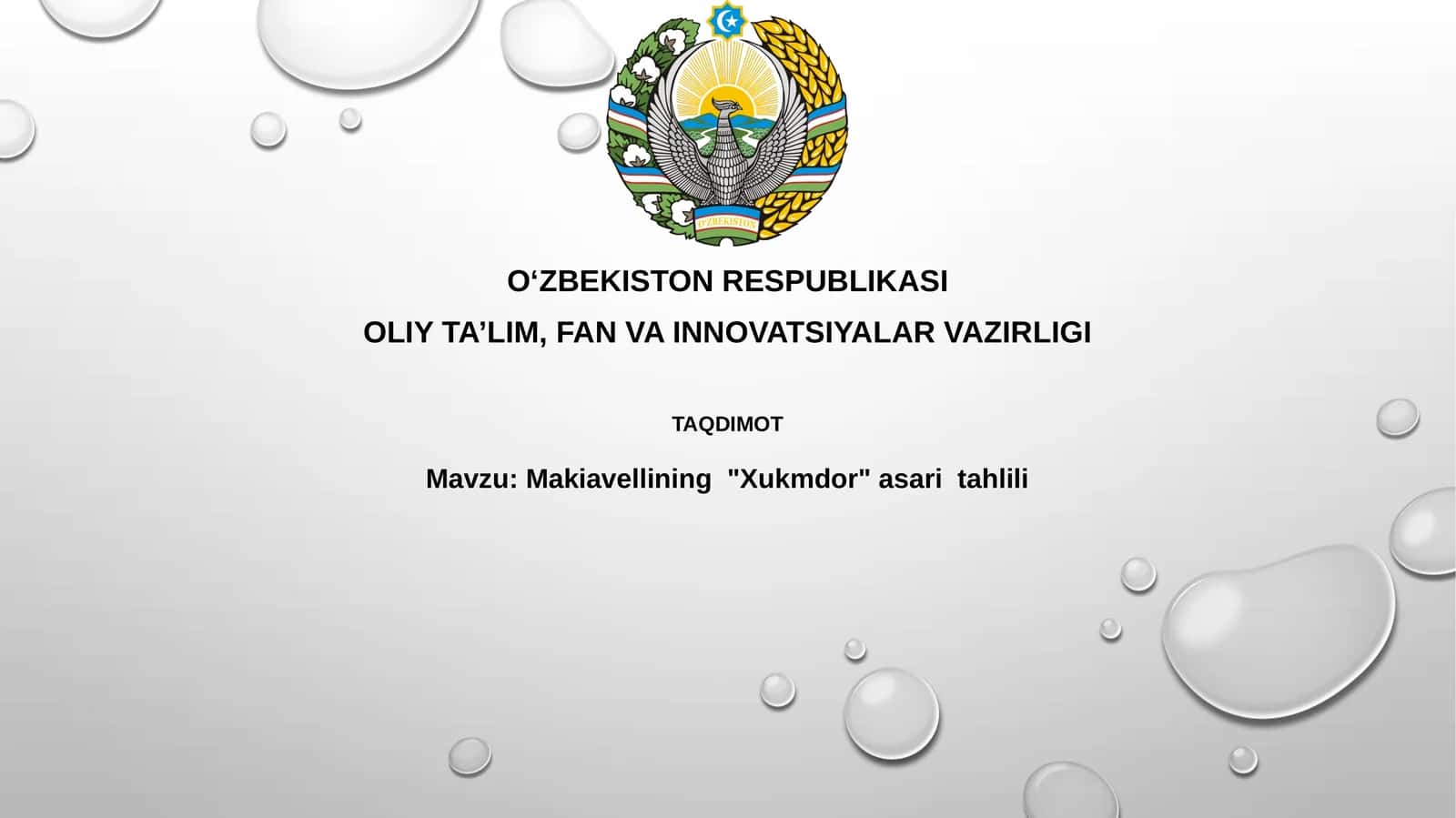 Makiavellining"Xukmdor"asaritahlili