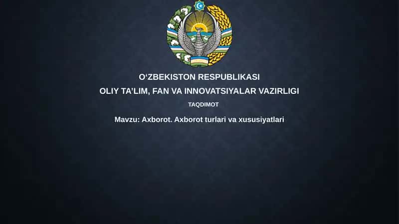 Axborot tushunchasi va turlari